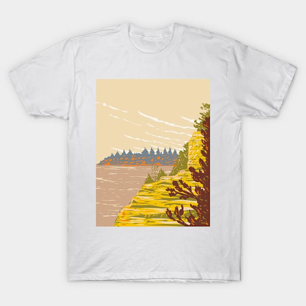 Keyhole State Park with Belle Fourche River in Crook County Wyoming Cottonwood Area Wyoming WPA Poster Art T-Shirt by patrimonio